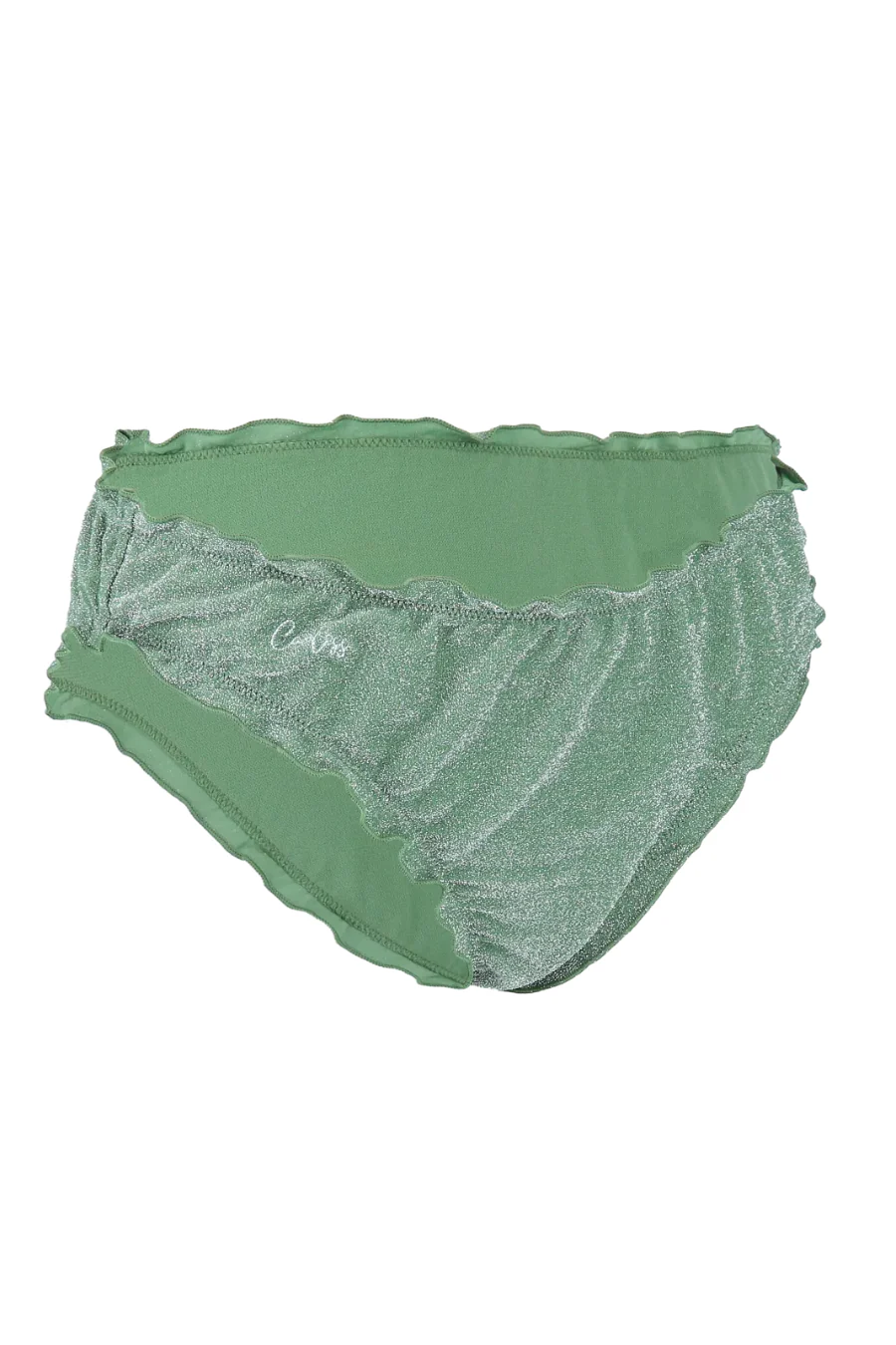 Ruffles bikinitruse - Glitter grønn