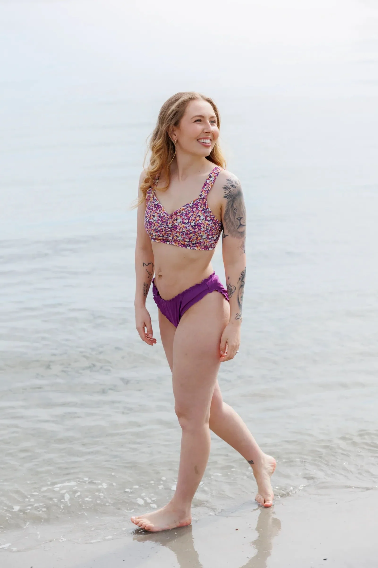 Ruffles bikinitruse - Mørkelilla - Image 4