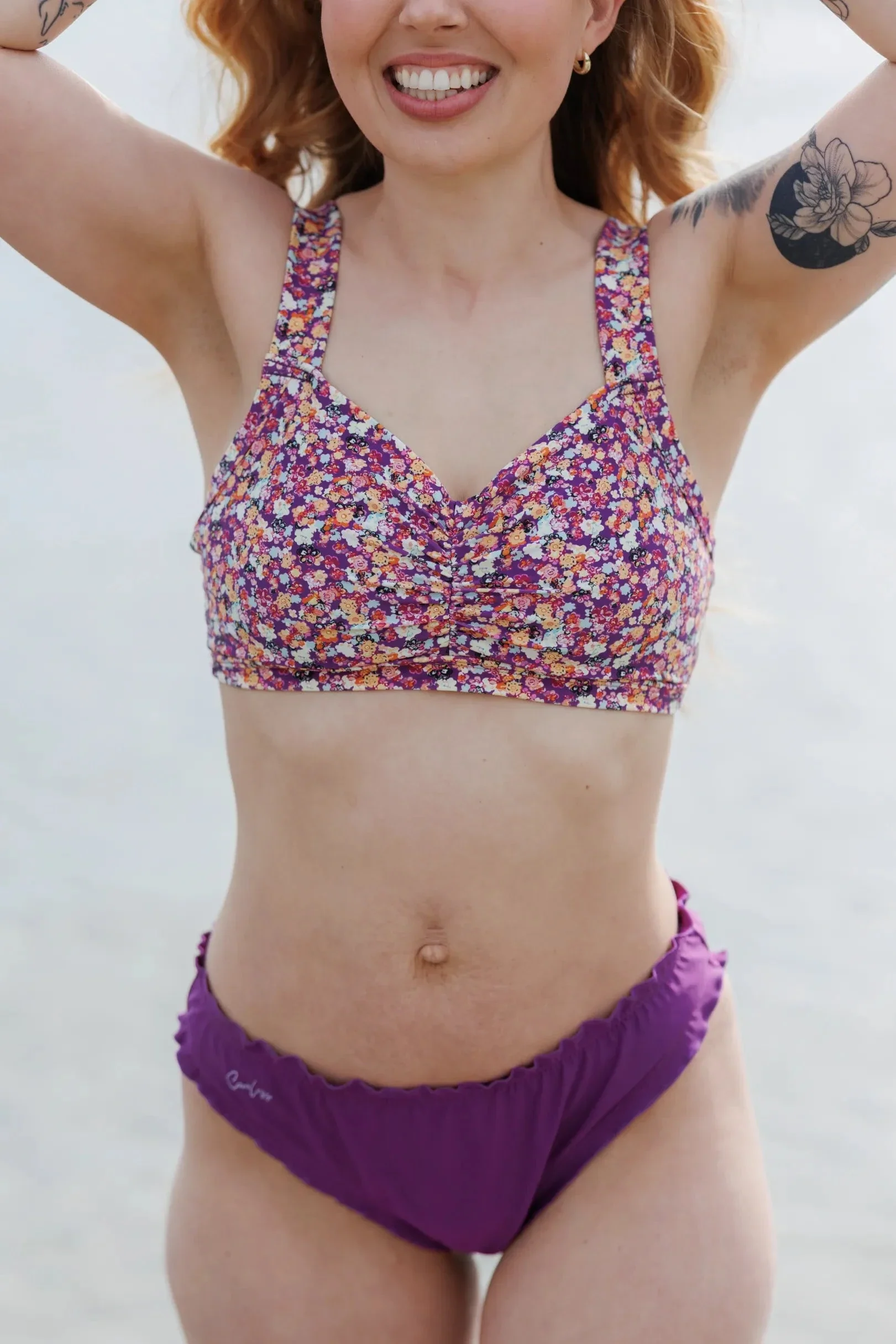 Ruffles bikinitruse - Mørkelilla - Image 8