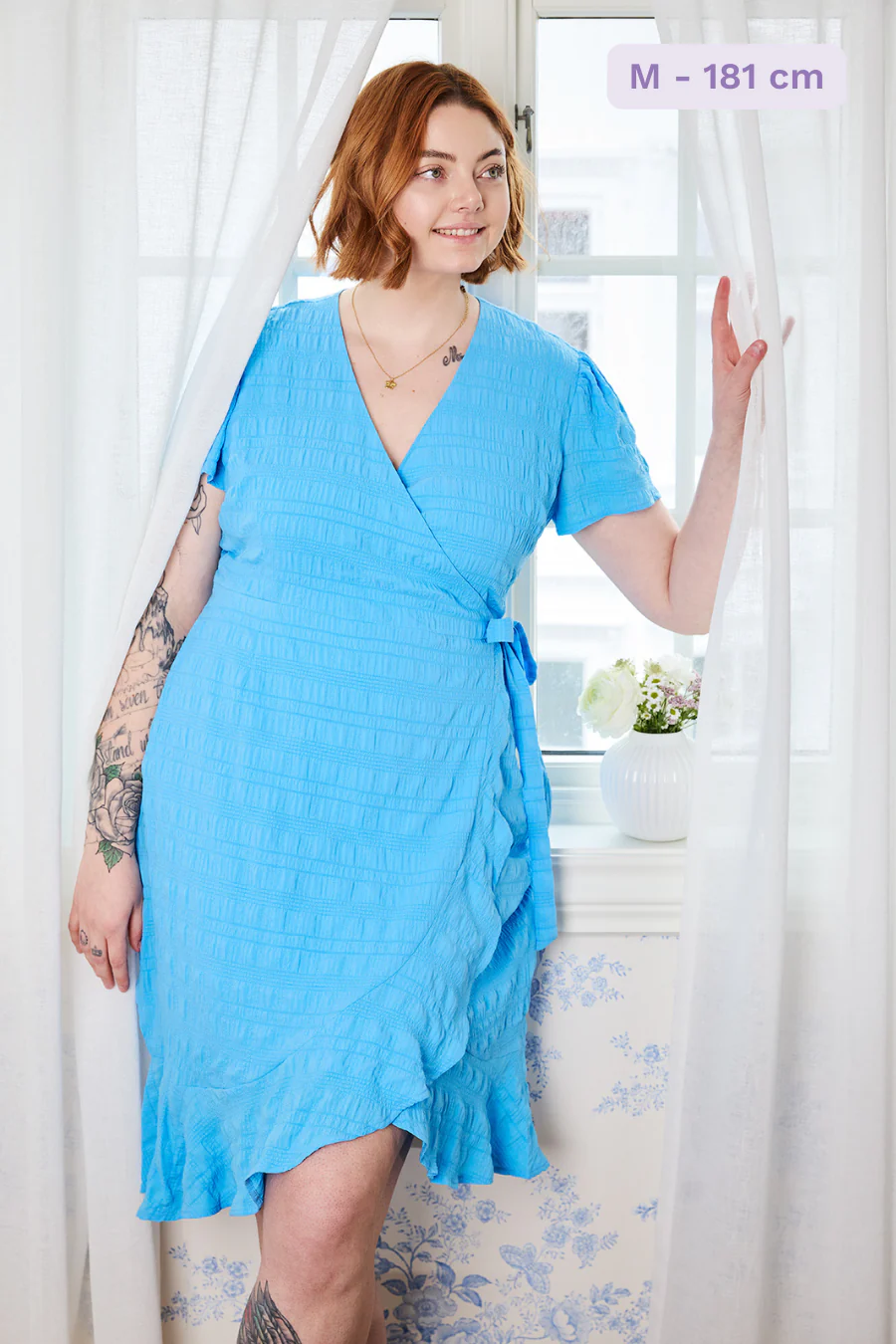 Silja tekstur kjole - Blå - Image 2