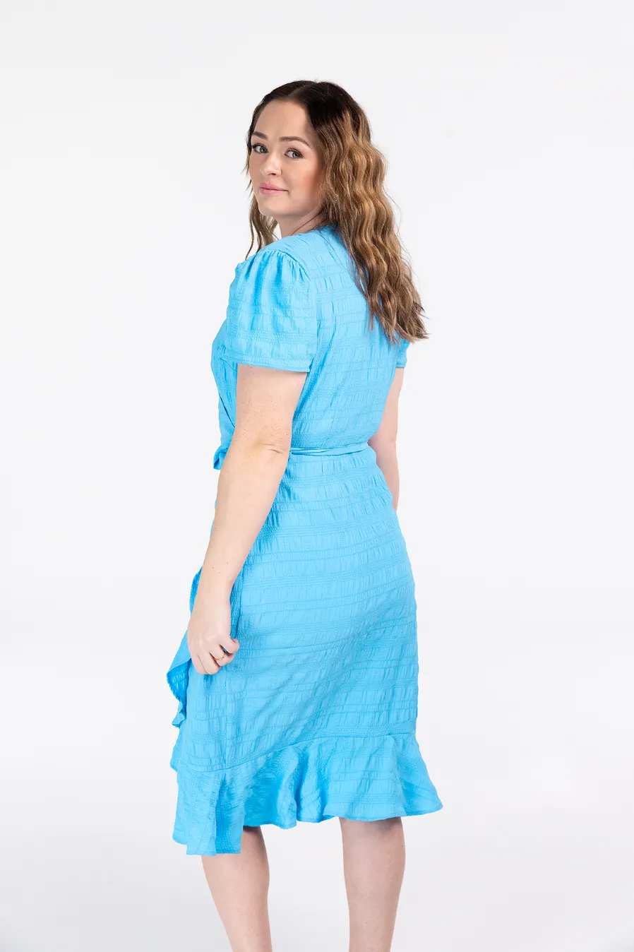 Silja tekstur kjole - Blå - Image 4