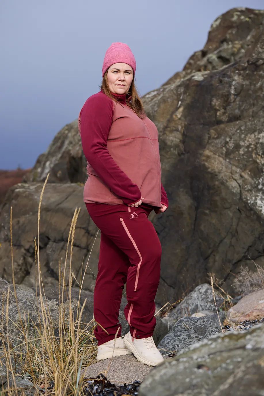 Skjerva fleecejakke - Burgunder / rosa