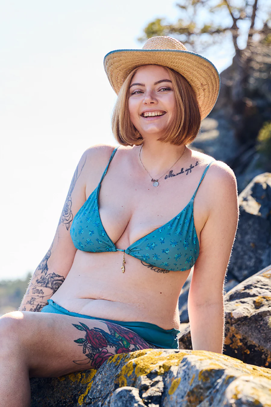 Split bikinitopp - Laguneblå - Image 7