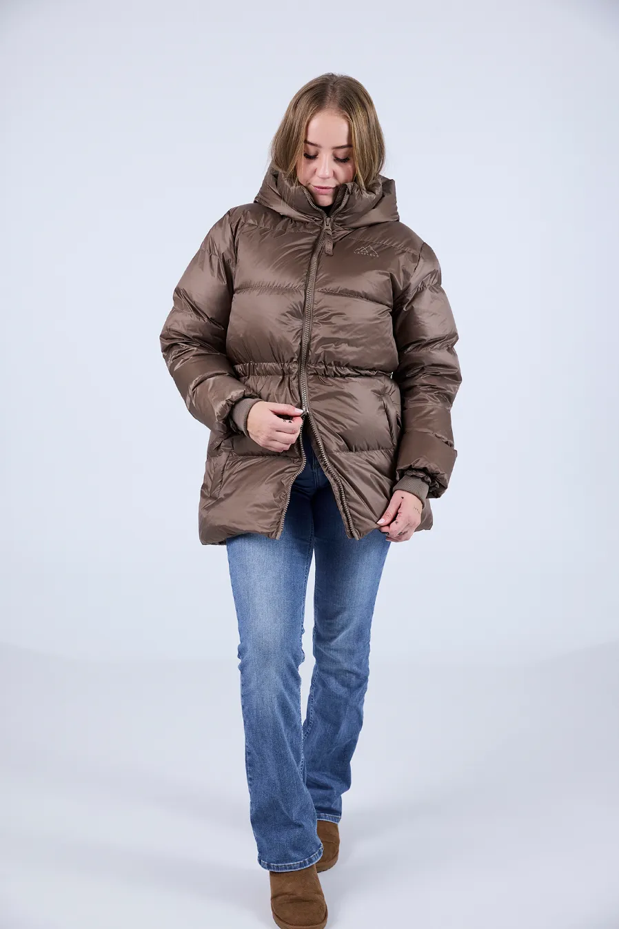 Thea pufferjakke kort - Brun - Image 7