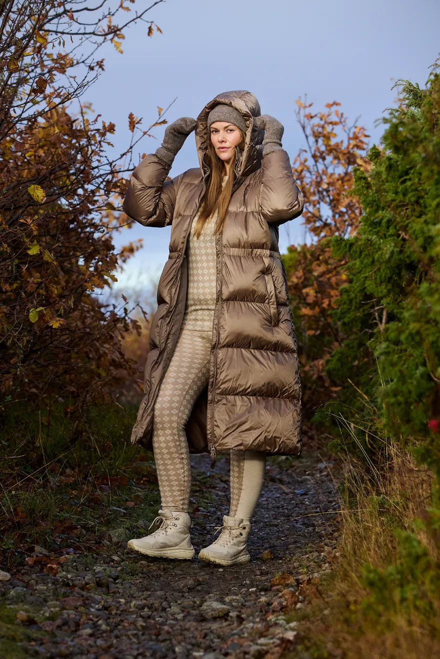 Thea pufferjakke lang - Brun - Image 6
